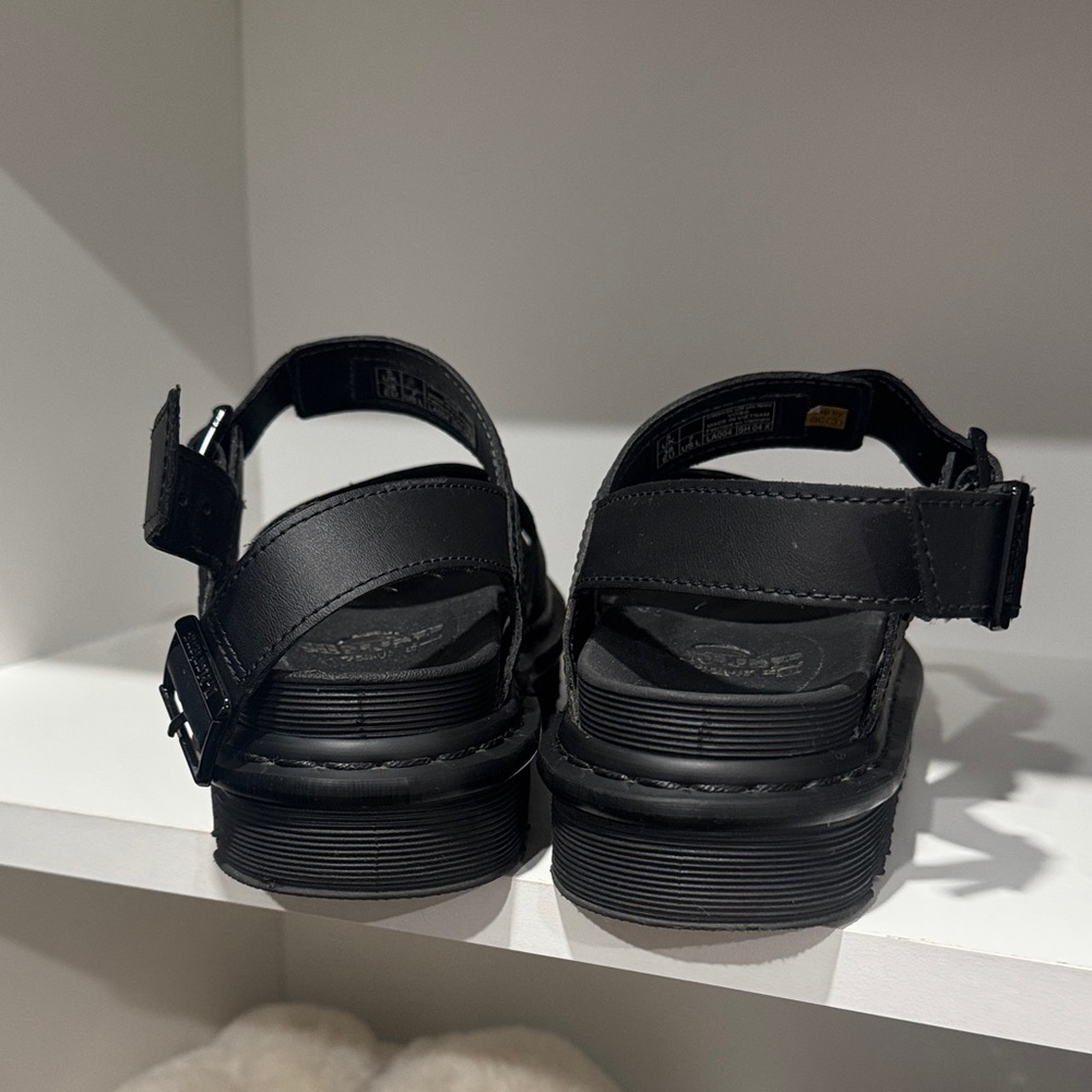 Dr. Martens Black Leather Platform Sandals - Picture 4 of 8